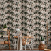 Modern Wallpaper Nature Pattern - Dark Green Palm Leaves on a Beige Background 149909 additionalThumb 5