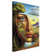 Large canvas print Abstract Portrait - A Face Against the Background of Mountains and a Small Town [Large Format] 151109 additionalThumb 2