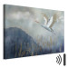 Canvas A Heron in Flight - A Bird Flying Against the Background of Dark Blue Mountains Covered With Fog 151209 additionalThumb 8