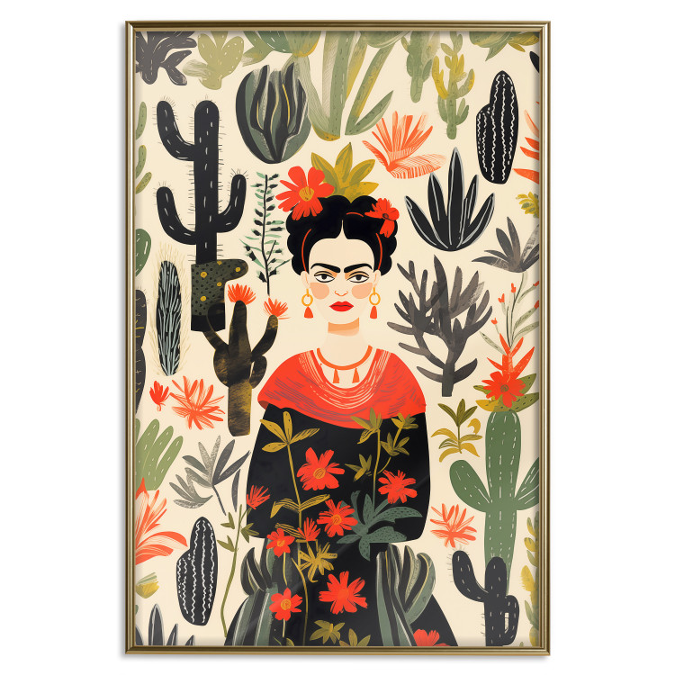 Poster Frida in the Desert - A Composition With the Painter and Cacti in the Background 152209 additionalImage 15
