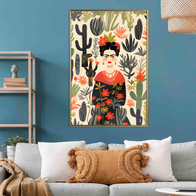 Poster Frida in the Desert - A Composition With the Painter and Cacti in the Background 152209 additionalImage 2