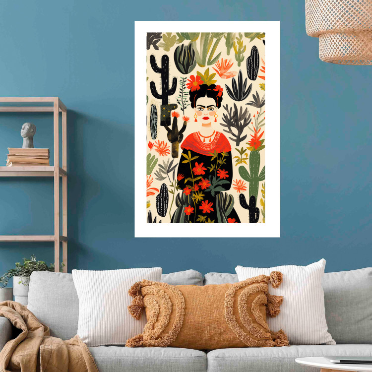 Poster Frida in the Desert - A Composition With the Painter and Cacti in the Background 152209 additionalImage 9