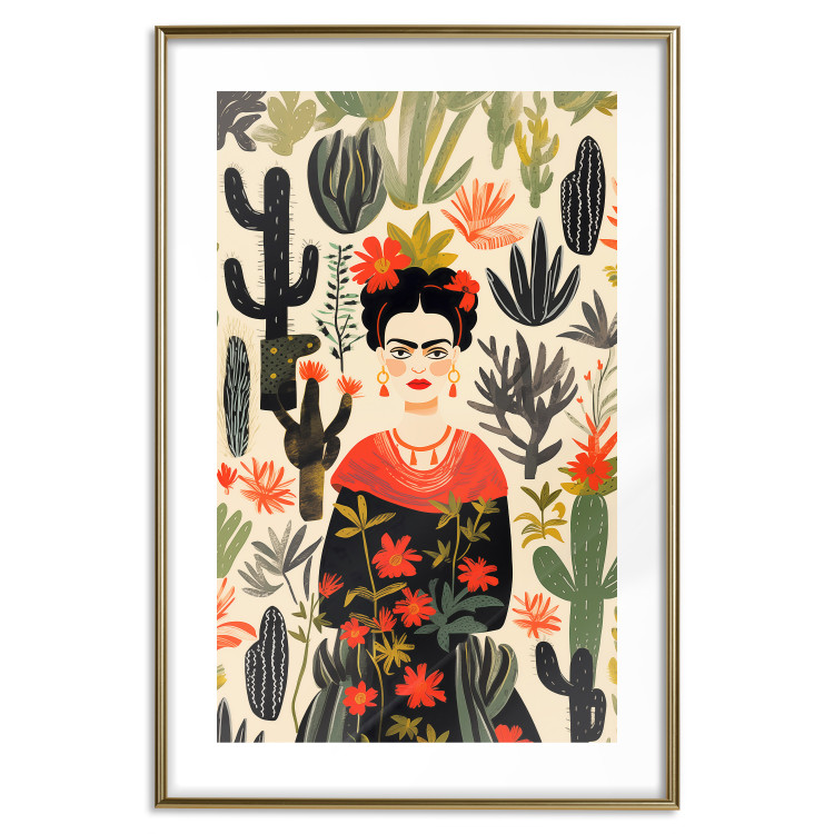 Poster Frida in the Desert - A Composition With the Painter and Cacti in the Background 152209 additionalImage 19