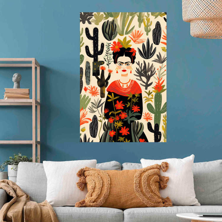 Poster Frida in the Desert - A Composition With the Painter and Cacti in the Background 152209 additionalImage 10