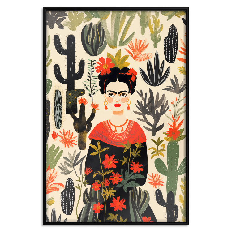 Poster Frida in the Desert - A Composition With the Painter and Cacti in the Background 152209 additionalImage 14