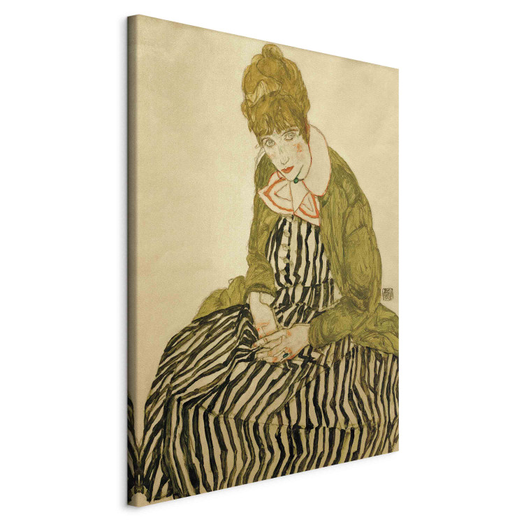 Art Reproduction Edith Schiele in striped dress, sitting 158809 additionalImage 2