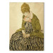 Art Reproduction Edith Schiele in striped dress, sitting 158809