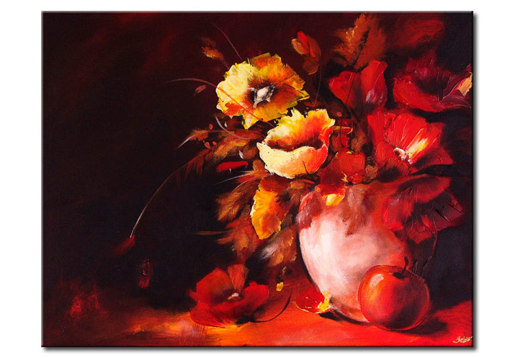 Canvas Print Still life - a composition full of red flowers 46709