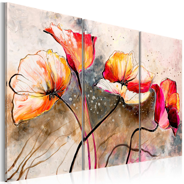 Canvas Print Poppies lashed by the wind 48509 additionalImage 2