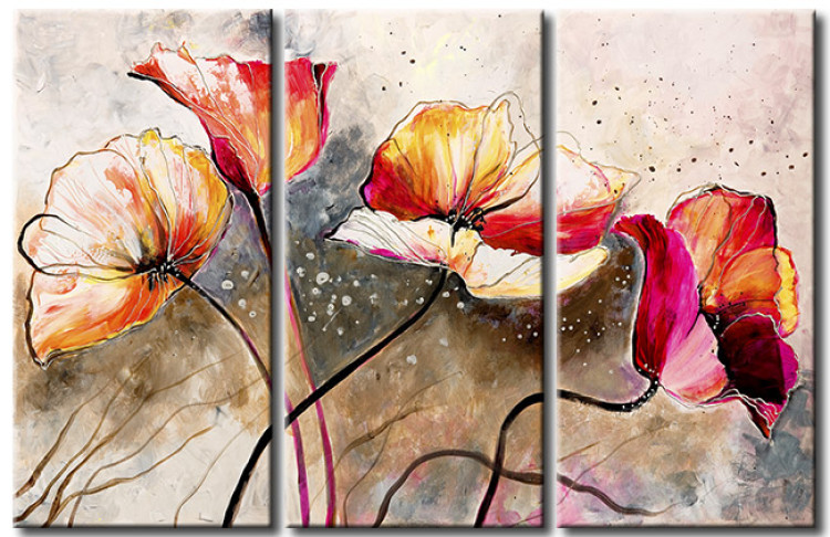 Canvas Print Poppies lashed by the wind 48509