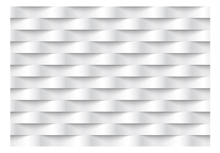 Wall Mural White illusion - motif of geometric elements creating a wave effect 90509 additionalImage 1