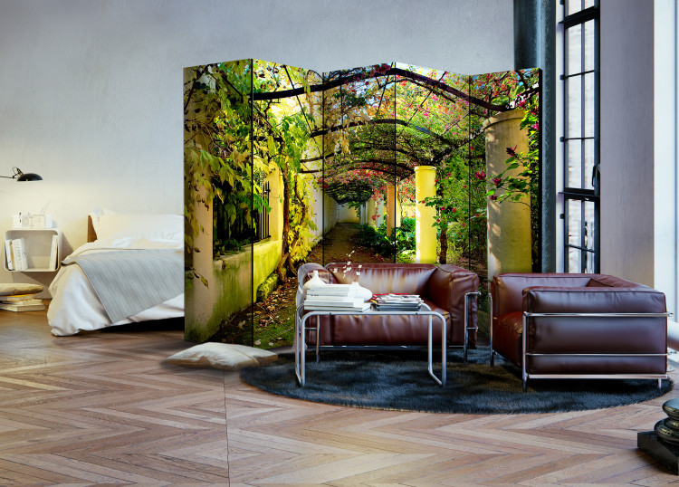 Room Divider Romantic Garden II - romantic architecture with spring plants 95309 additionalImage 4