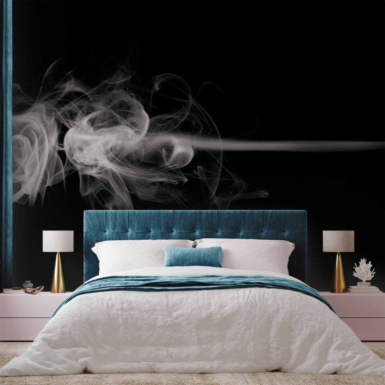 Wall Mural Abstraction with smoke - illusion of a rose formed from smoke on a black background 97609 additionalImage 2