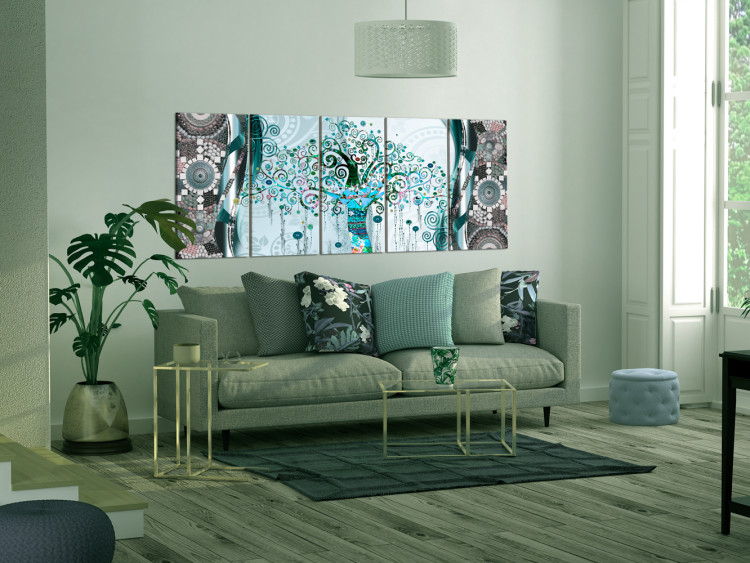 Canvas Tree of Life (5-piece) - Colorful Mosaic in the Style of Gustav Klimt 98609 additionalImage 3