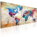 Canvas Print World Map: Colorful Blots (5-piece) - Artistic Continents 105019 additionalThumb 2