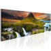 Canvas Art Print Beauty of Iceland (1-piece) - Mountains and Waterfalls with Sunset Background 105619 additionalThumb 2