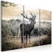 Canvas Horns of Dread I (3-piece) - Landscape in Beige Tone with Deer in Field 106119 additionalThumb 2