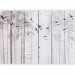 Photo Wallpaper Minimalist motif - black birds on a white background with wood texture 106619 additionalThumb 5