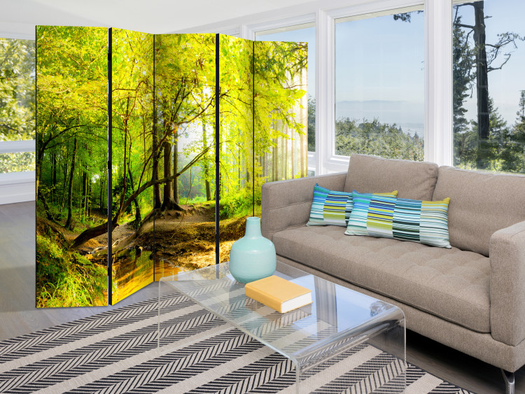 Room Divider Forest Glade II - autumn landscape of forest with yellow leaves and water 107719 additionalImage 4