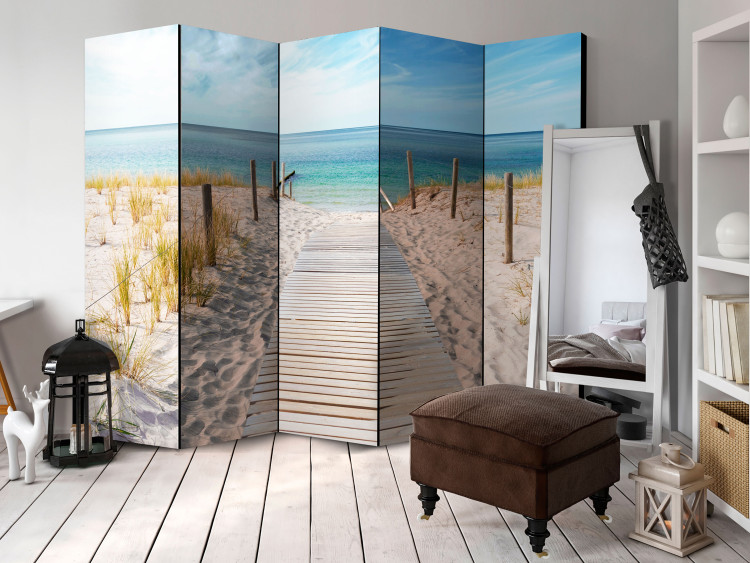 Folding Screen Seaside Vacation II - sea and sand against a blue sky in summer 108119 additionalImage 4