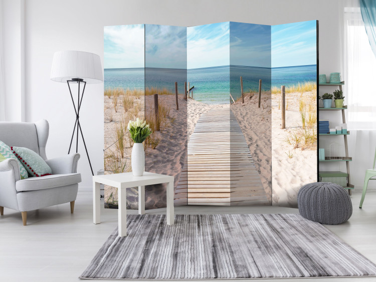 Folding Screen Seaside Vacation II - sea and sand against a blue sky in summer 108119 additionalImage 2