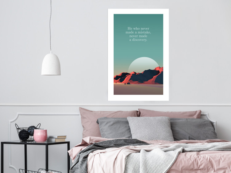 Poster He who never made a mistake - mountains and motivational English quote 114419 additionalImage 4