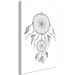 Canvas Art Print For bedtime - black and white graphics depicting a dream catcher 114619 additionalThumb 2