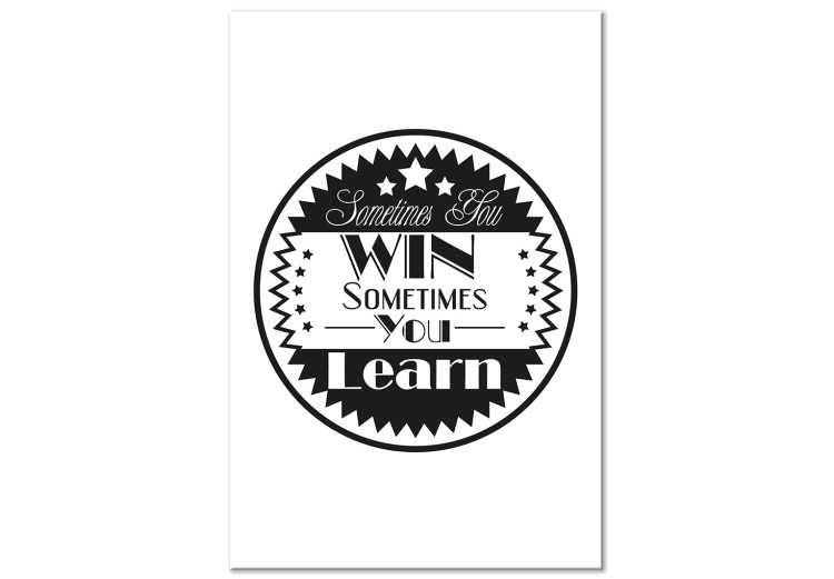 Canvas Inspirational Graphic Design (1-part) - Black and White Texts in a Circle 114719