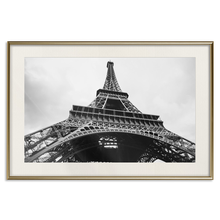 Poster Parisian giant - black and white shot of the Eiffel Tower from a frog's perspective 114919 additionalImage 19