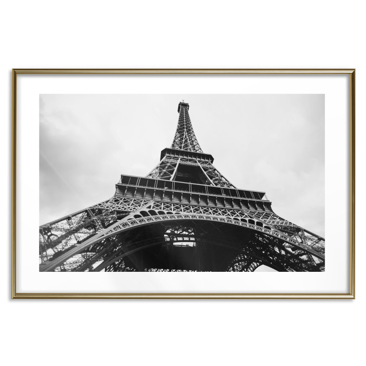 Poster Parisian giant - black and white shot of the Eiffel Tower from a frog's perspective 114919 additionalImage 14