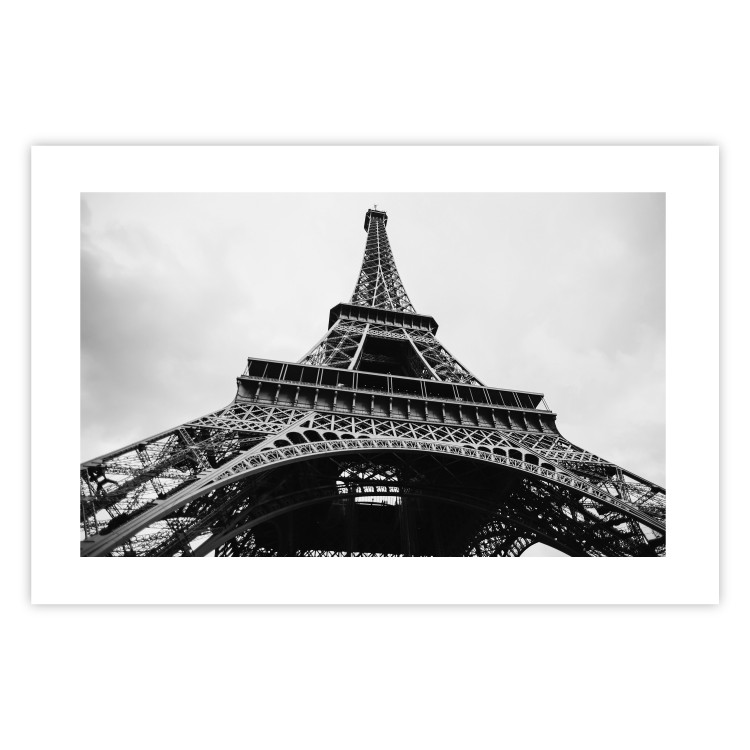 Poster Parisian giant - black and white shot of the Eiffel Tower from a frog's perspective 114919 additionalImage 25