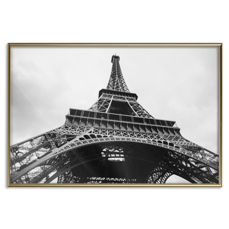 Poster Parisian giant - black and white shot of the Eiffel Tower from a frog's perspective 114919 additionalImage 20
