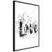 Poster Love in Flowers - black and white composition with a sign among vegetation 116519 additionalThumb 12