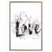 Poster Love in Flowers - black and white composition with a sign among vegetation 116519 additionalThumb 20