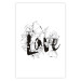 Poster Love in Flowers - black and white composition with a sign among vegetation 116519 additionalThumb 25