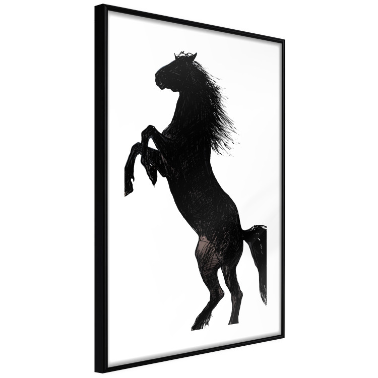 Wall Poster Horse Dance - black and white composition with the silhouette of a standing horse 118919 additionalImage 11