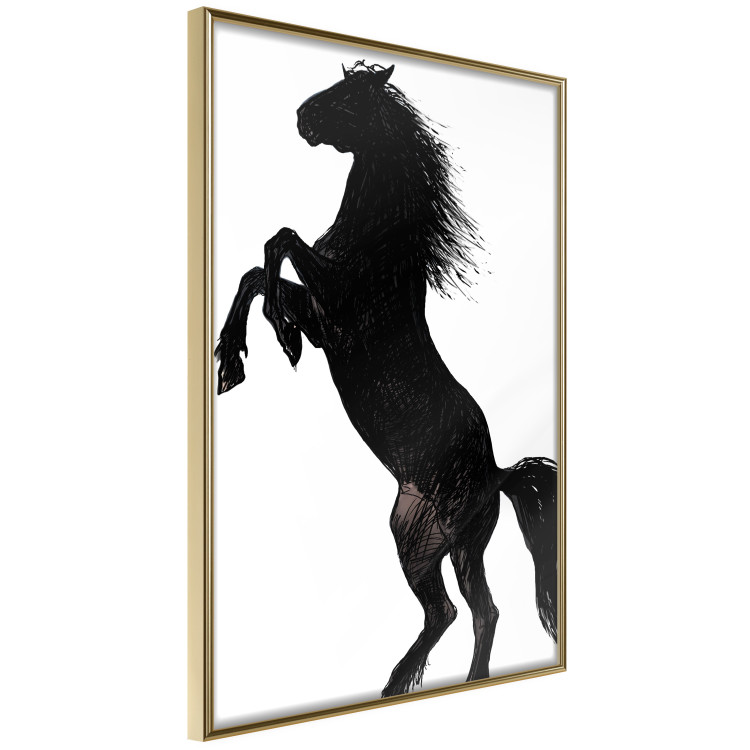 Wall Poster Horse Dance - black and white composition with the silhouette of a standing horse 118919 additionalImage 12