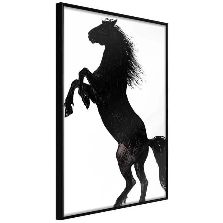 Wall Poster Horse Dance - black and white composition with the silhouette of a standing horse 118919 additionalImage 10