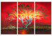 Canvas Print Alien landscape - a disturbing tree on an abstract red background 122319