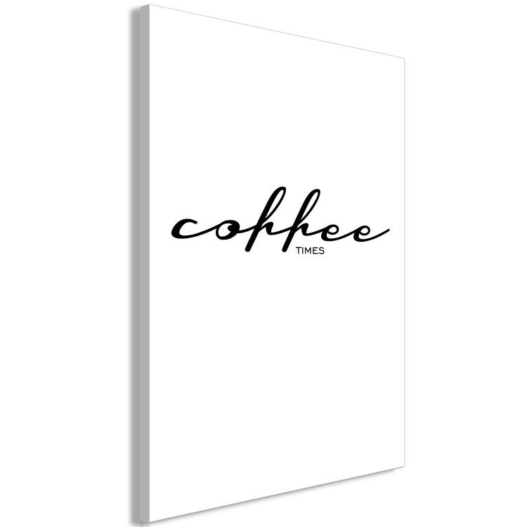 Canvas Print Time for a coffee - black and white text in English for the kitchen 122919 additionalImage 2