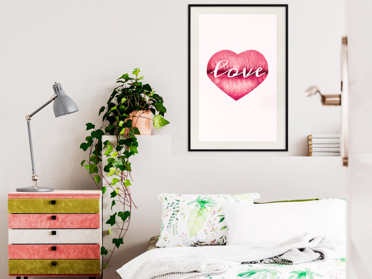 Wall Poster Love Lips - English text "kiss" on heart-shaped lips 123219 additionalImage 22