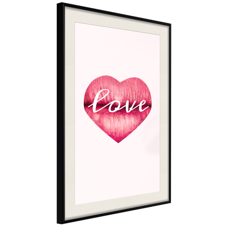 Wall Poster Love Lips - English text "kiss" on heart-shaped lips 123219 additionalImage 3