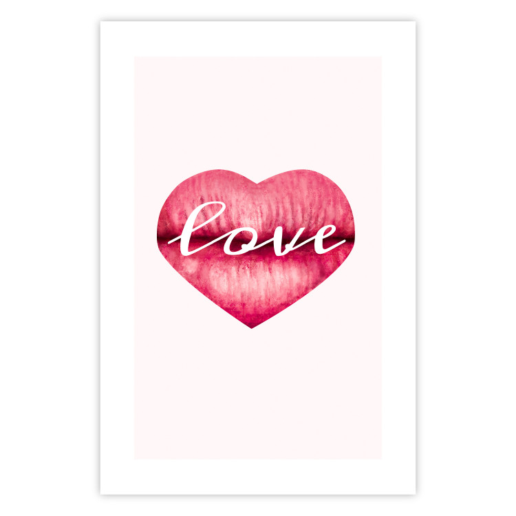 Wall Poster Love Lips - English text "kiss" on heart-shaped lips 123219 additionalImage 19