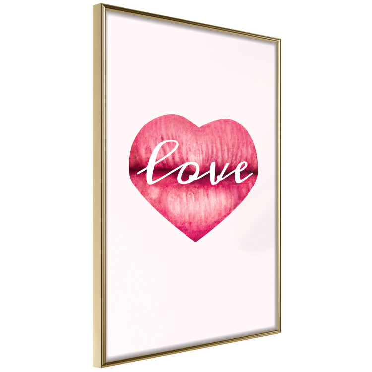 Wall Poster Love Lips - English text "kiss" on heart-shaped lips 123219 additionalImage 12
