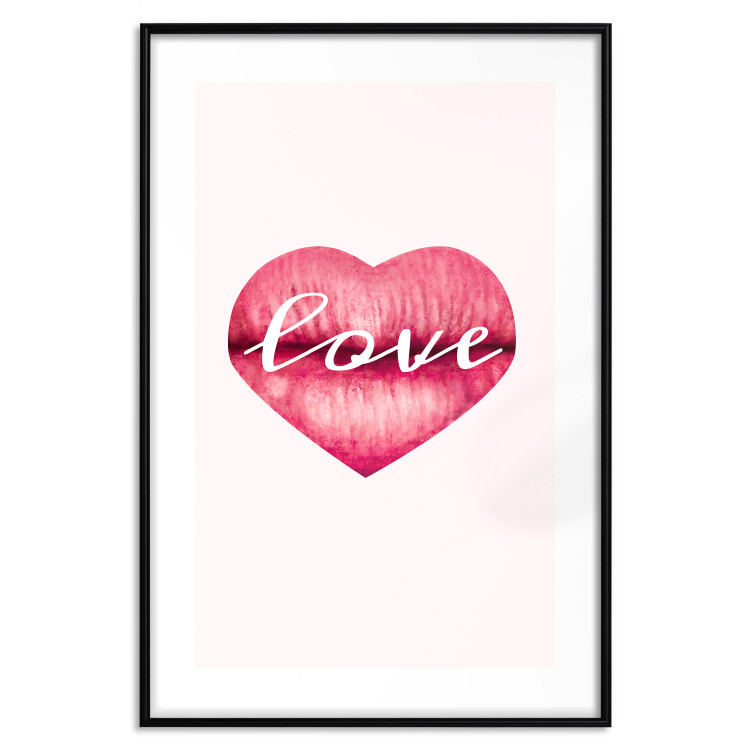 Wall Poster Love Lips - English text "kiss" on heart-shaped lips 123219 additionalImage 15