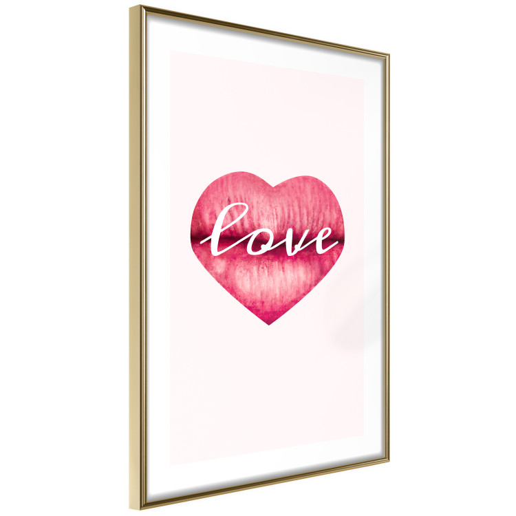 Wall Poster Love Lips - English text "kiss" on heart-shaped lips 123219 additionalImage 6