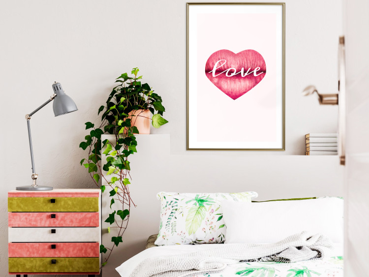 Wall Poster Love Lips - English text "kiss" on heart-shaped lips 123219 additionalImage 13
