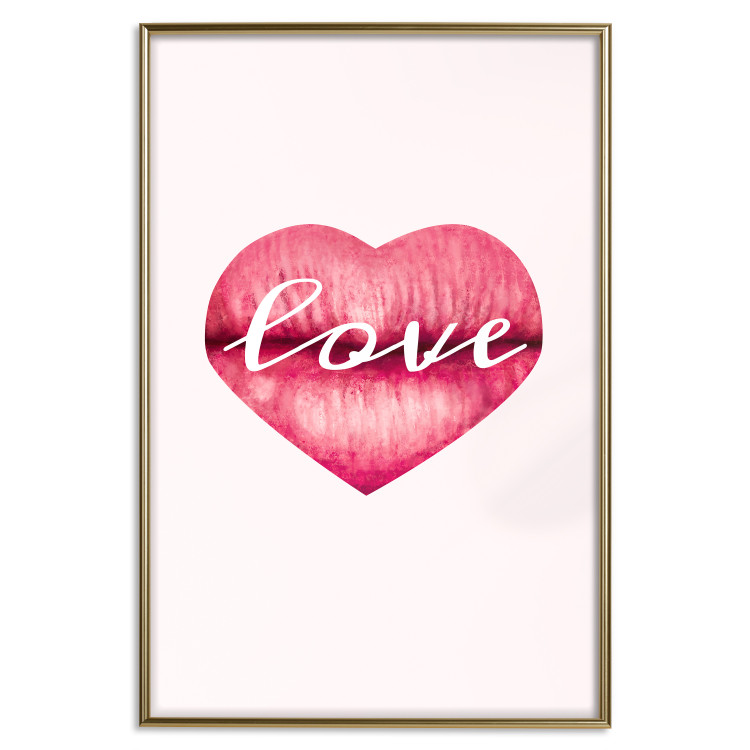 Wall Poster Love Lips - English text "kiss" on heart-shaped lips 123219 additionalImage 20