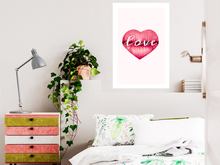 Wall Poster Love Lips - English text "kiss" on heart-shaped lips 123219 additionalImage 4