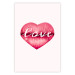 Wall Poster Love Lips - English text "kiss" on heart-shaped lips 123219